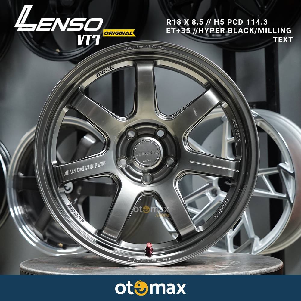 Velg Mobil Lenso VT7 Original Ring 18 Hyper Black Milling Text