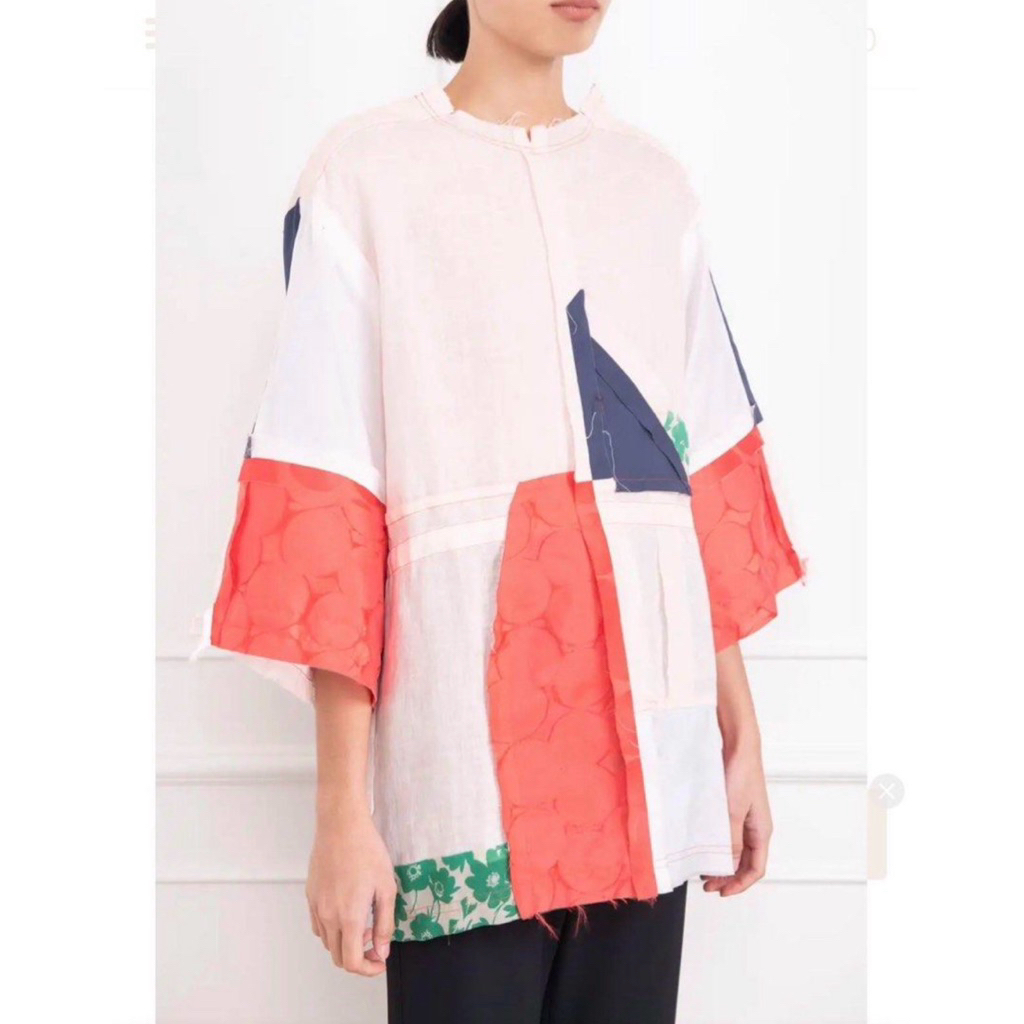 TANGAN WHIM - Multicolor Drawstring Details Patchwork