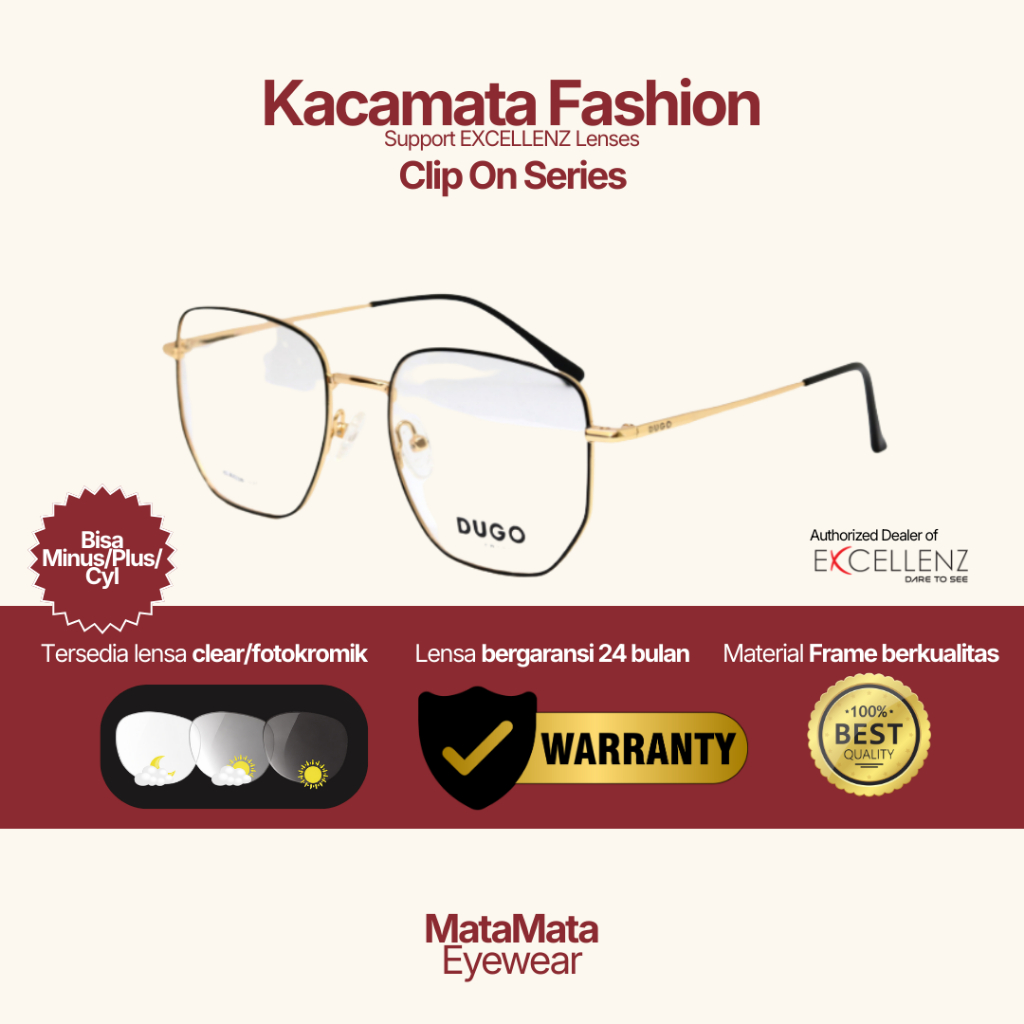 MataMata Frame Kacamata Round DUGO Kacamata Stylish Pria Wanita Ringan Nyaman Retro Branded