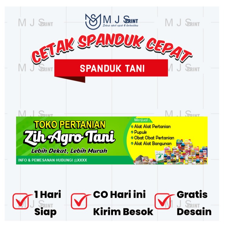 1 Hari Siap Spanduk Toko Tani – Banner Jual Bibit, Pupuk, Alat Pertanian
