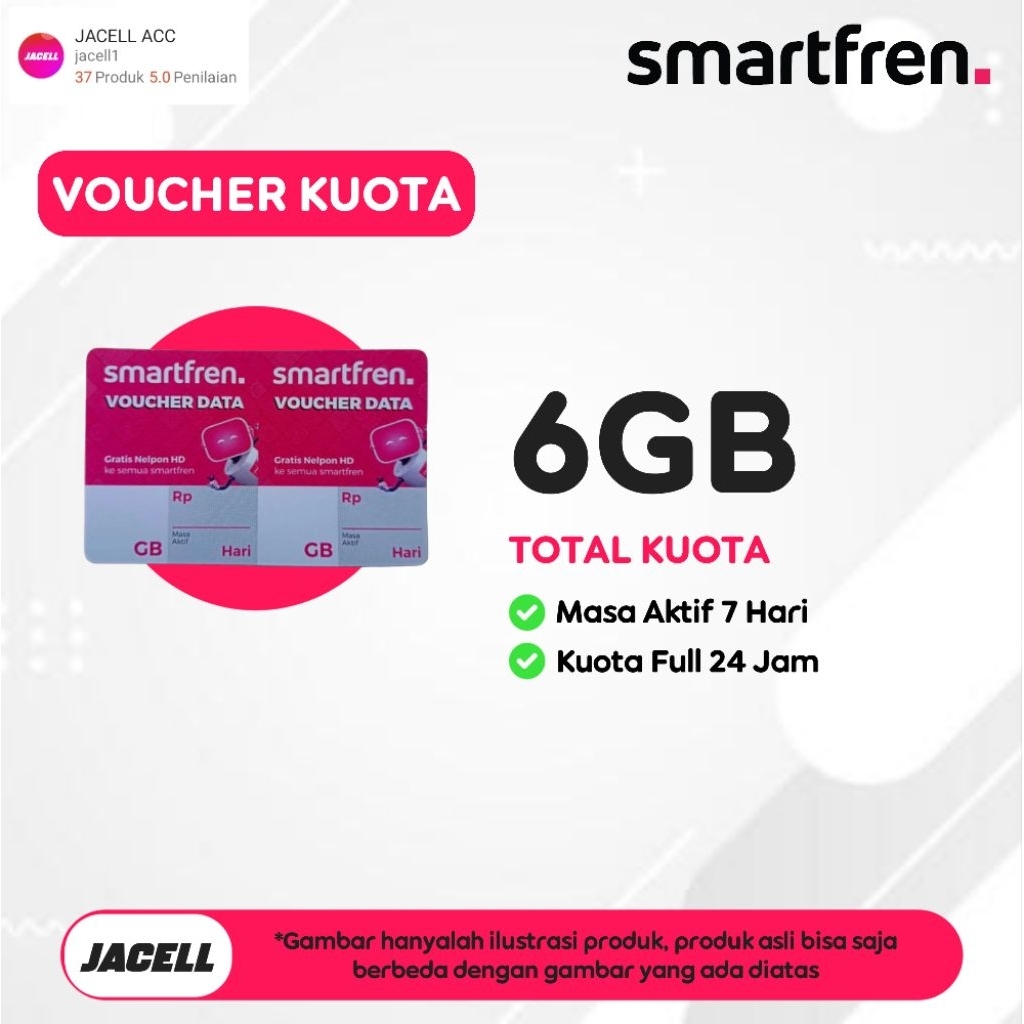 VOUCHER KUOTA SMARTFREN 6GB 7 HARI