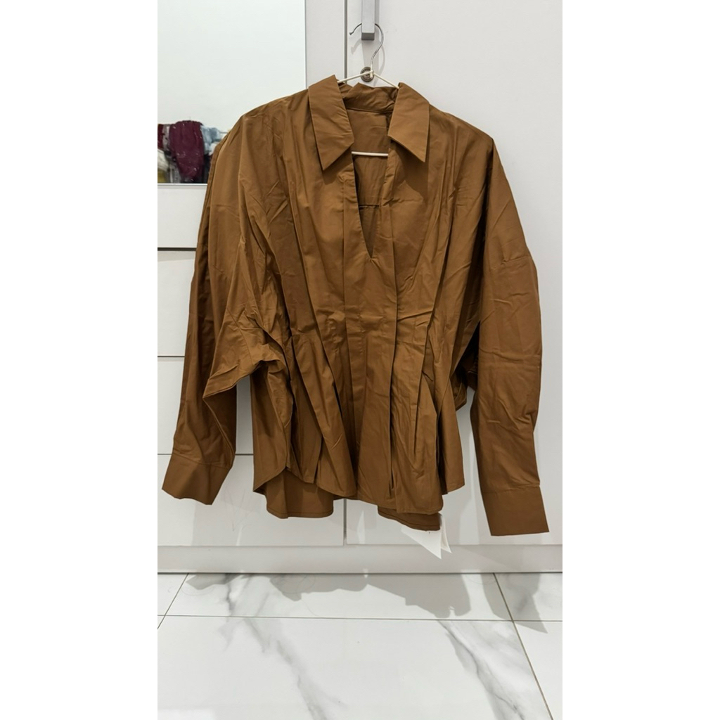 NEW BUKAN BENANG JARUM SHIRLEY PLEATS BLOUSE ALA ALA CELINE DION