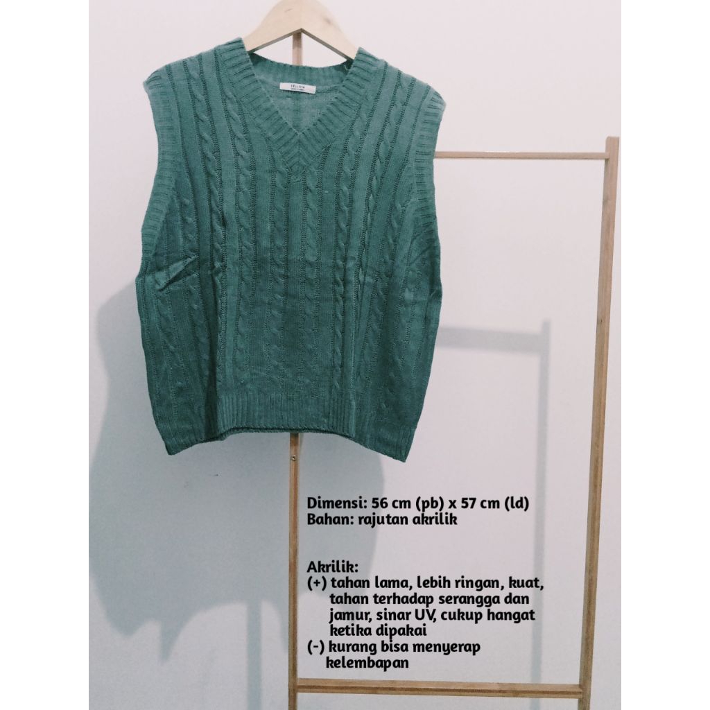 vest bekas bahan akrilik