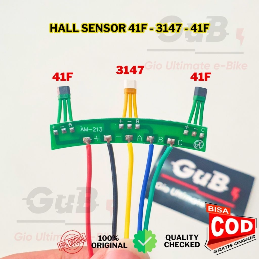 Modul Sensor Magnet Motor PCB 213 Hall Sensor 41F 3147 Sudut 120 Hall Sepeda Listrik