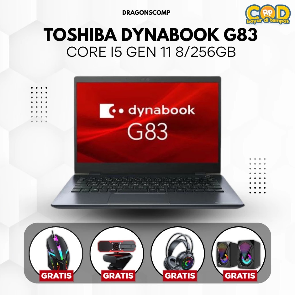 Laptop Toshiba Dynabook G83 Core i5 Gen 7 Gen 8 Gen 10 Gen 11 RAM 8GB SSD 256GB – Laptop Second Mura
