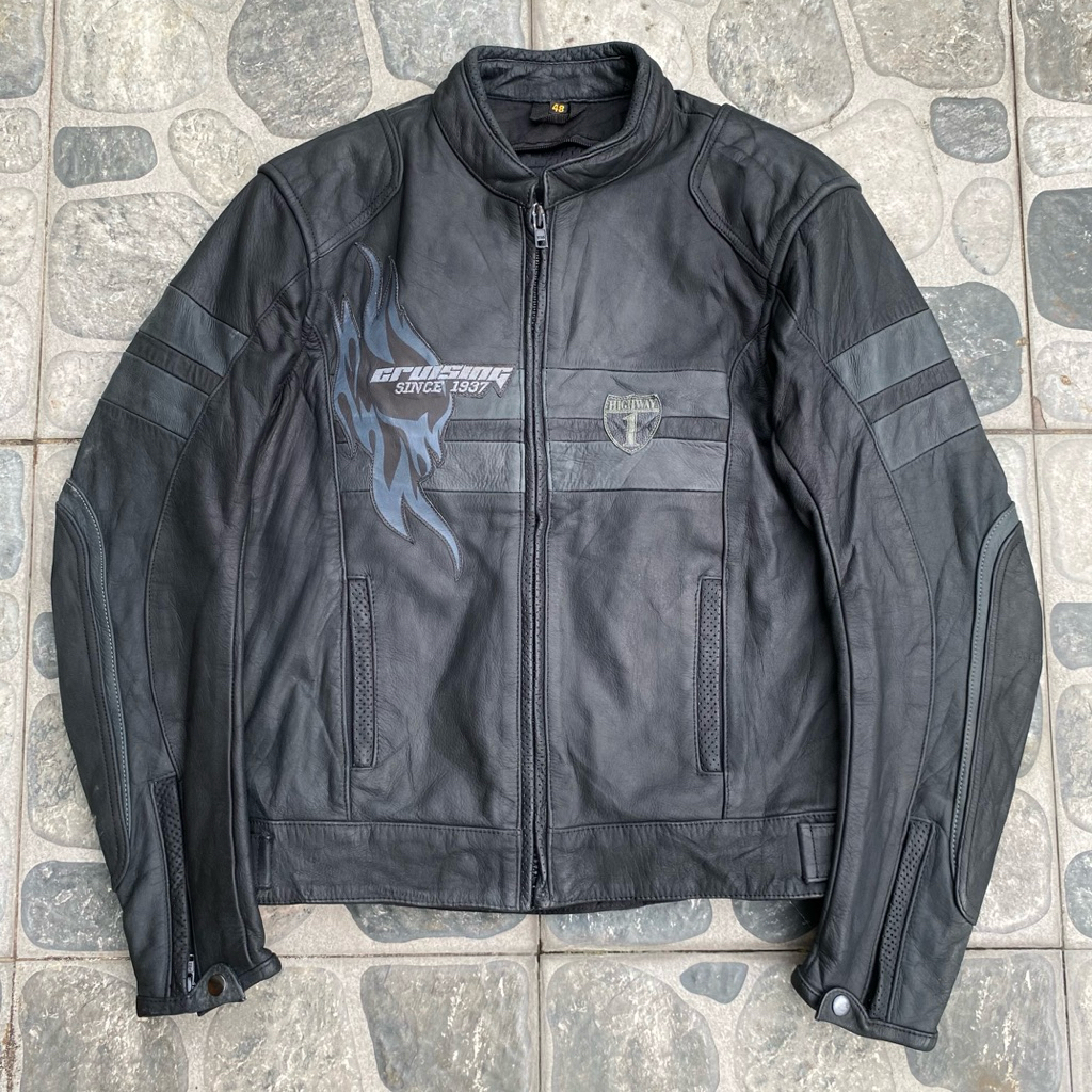 Highway 1 moto racing leather jacket