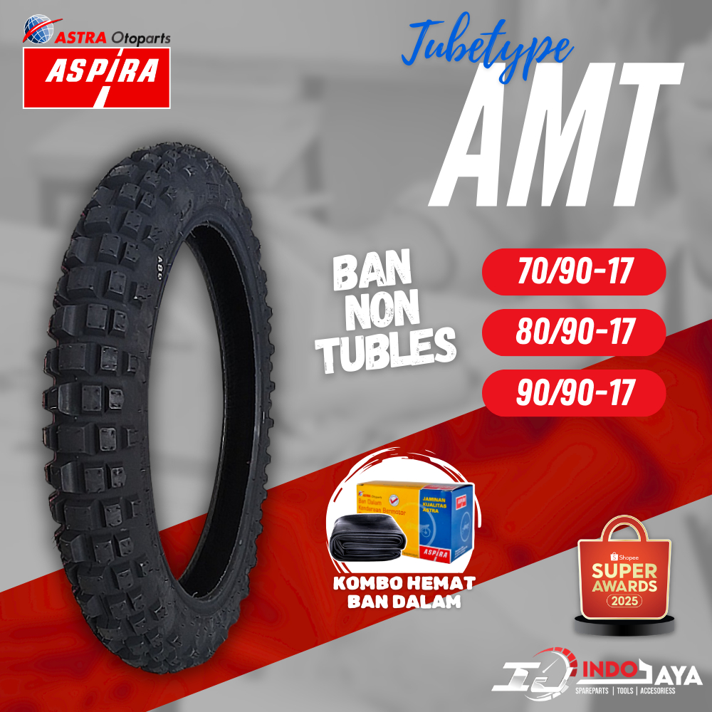[READY COD] BAN LUAR TUBETYPE ASPIRA AMT ( 2.50-17 / 2.75-17 / 3.00-17 ) BAN LUAR NON TUBELESS AMT (