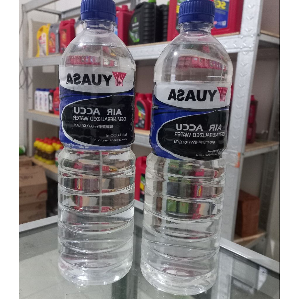 Air accu air aki yuasa non zuur botol biru / air accu demineral yuasa /Air Aki Biru Yuasa Air Demin 