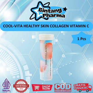 COOL-VITA HEALTHY SKIN COLLAGEN VITAMIN C - (ECERAN 1 TUBE / TABUNG @10 TABLET EFFERVESCENT)