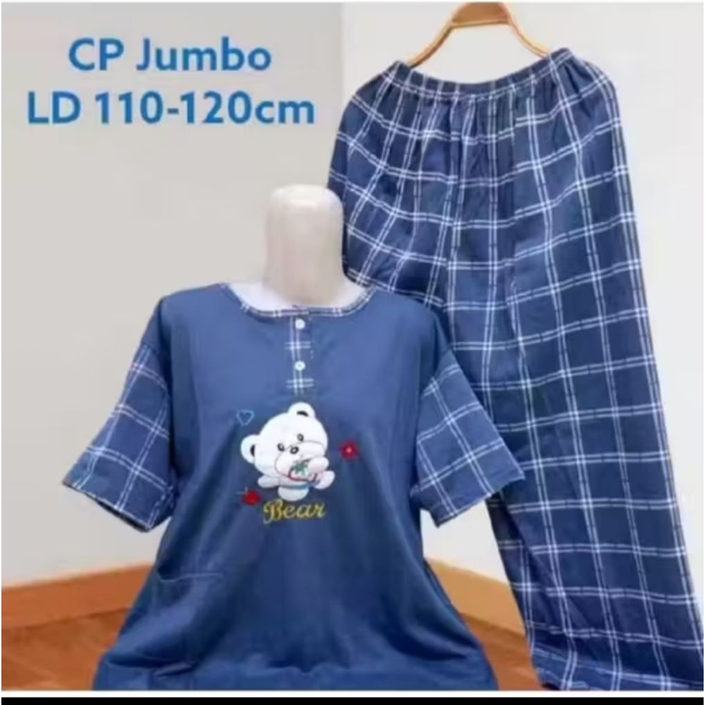 Baju Tidur Wanita Jumbo Kaos Adem Ukuran LD 110-120cm
