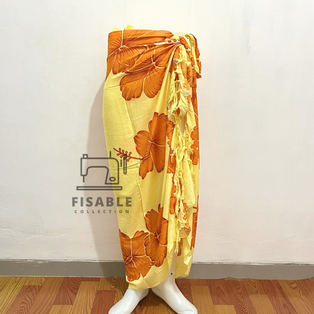 Kain Pantai Sarung Pantai Kain Rok Pantai Cardigan Pantai Motif Bunga Kamboja