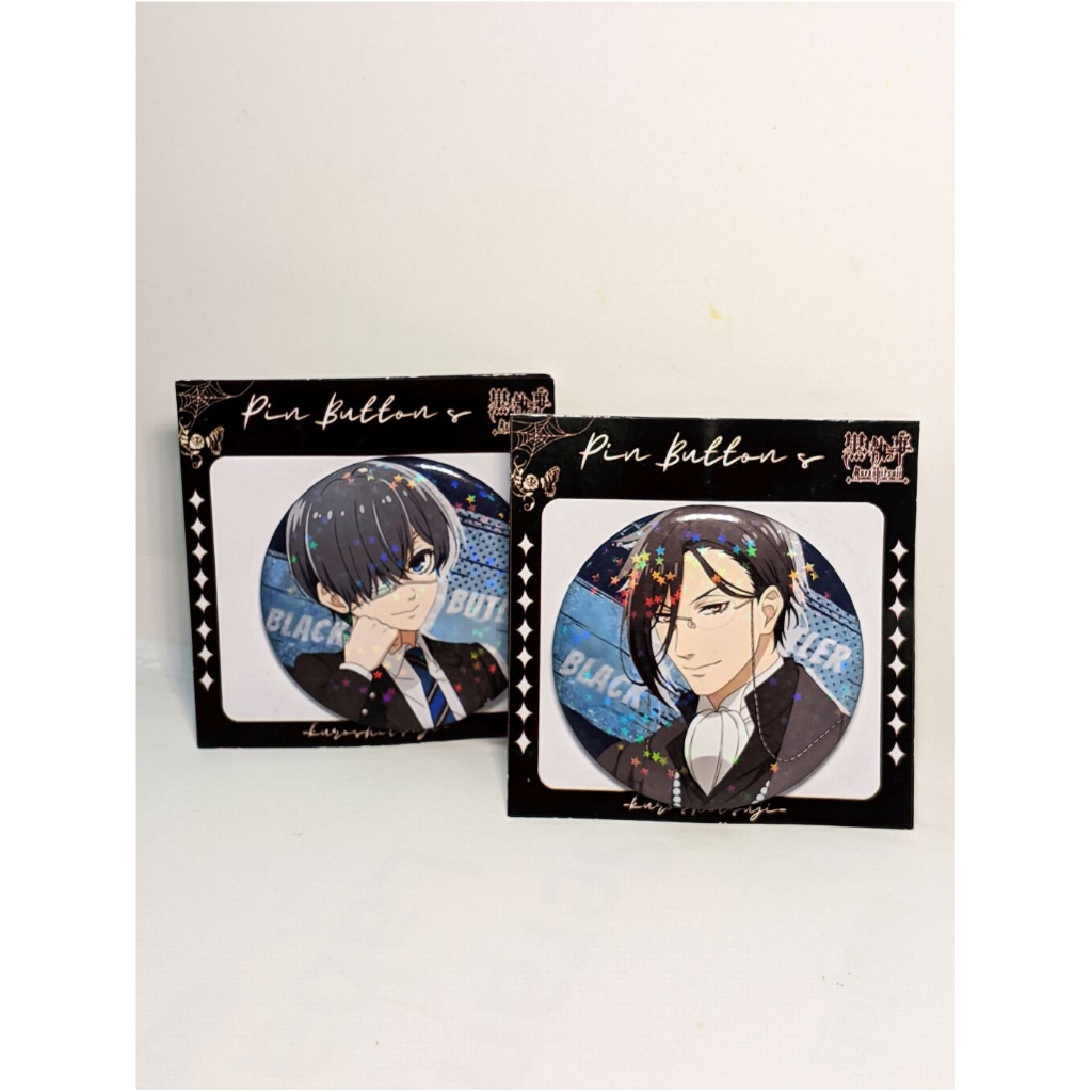 FREE GIFT Button pin/collectible badge hologram kuroshitsuji/black butler bahan metal/kaleng collect