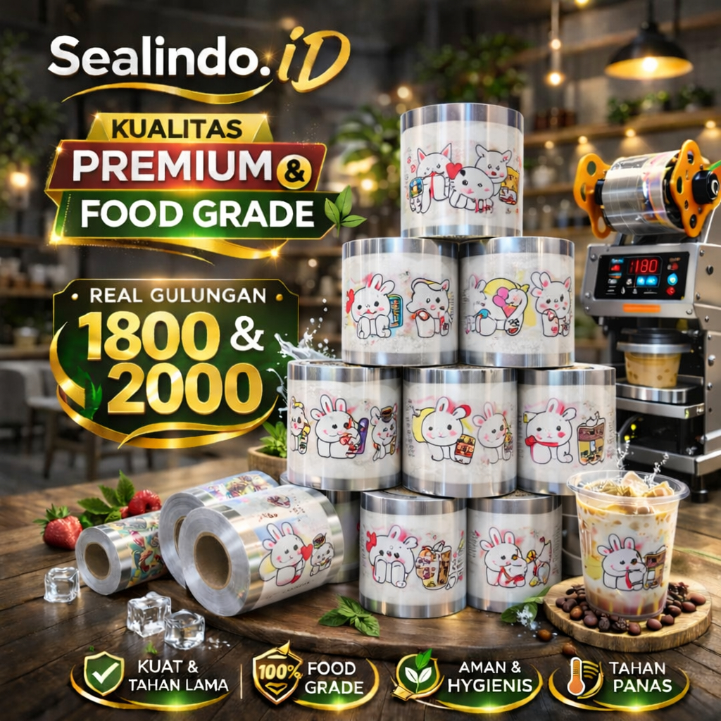 178 MILK TEA | Segel Gelas Cup Plastik | Cup Sealer Plastik Tebal | Tutup Plastik Lid Cup Food Grade