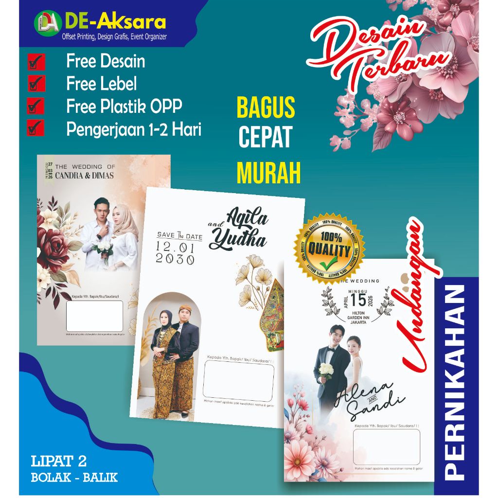 UNDANGAN PERNIKAHAN, ADAT JAWA-ISLAM - PROTESTAN- BATAK - LAMPUNG (Elegan - Unik & Menarik