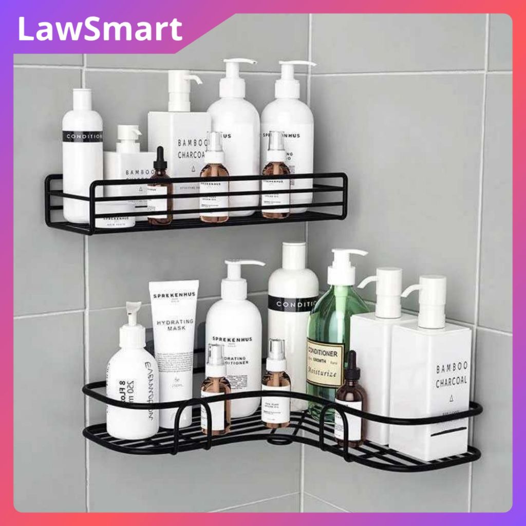 Rak Sudut Kamar Mandi / Dapur Tempel Dinding Keramik Serbaguna