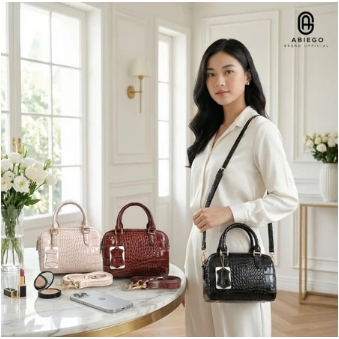 ABIEGO - KALEA SERIES tas wanita premium bahan croco bahan kulit buaya sintetis leather tas selempan