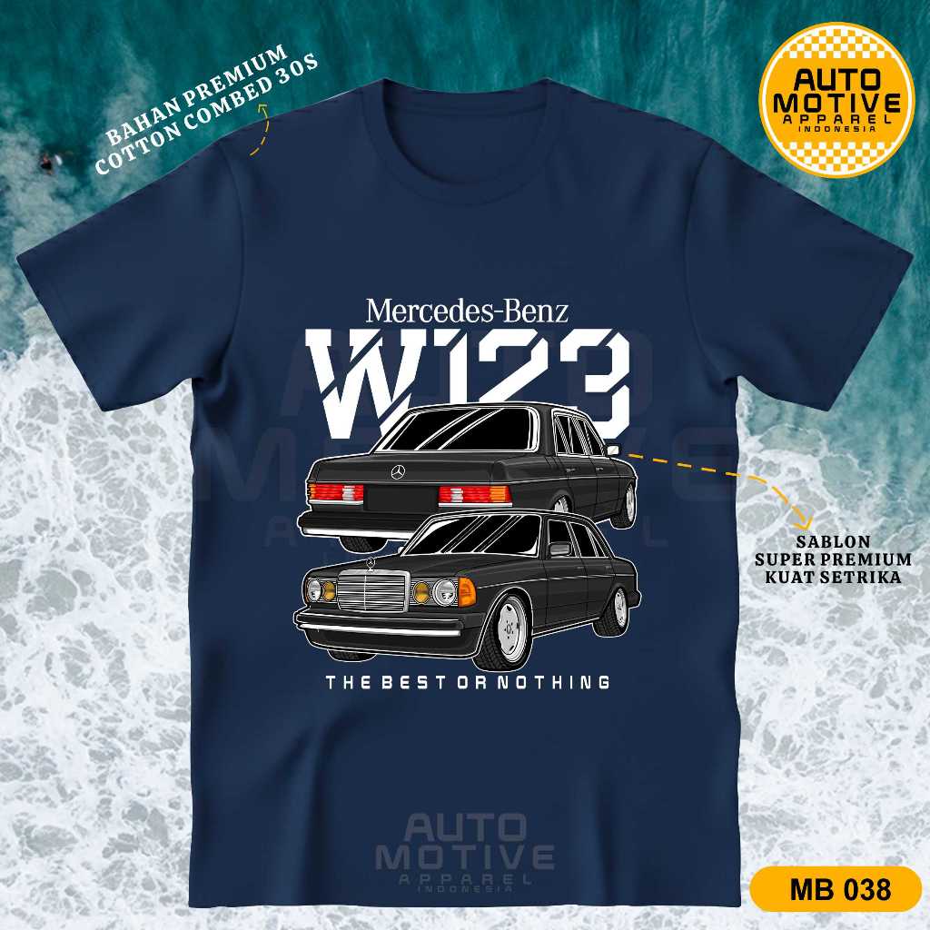 AUTOMOTIVE APPAREL Kaos Mercedes Benz W123 Tiger Tshirt baju mobil Mercy MB038