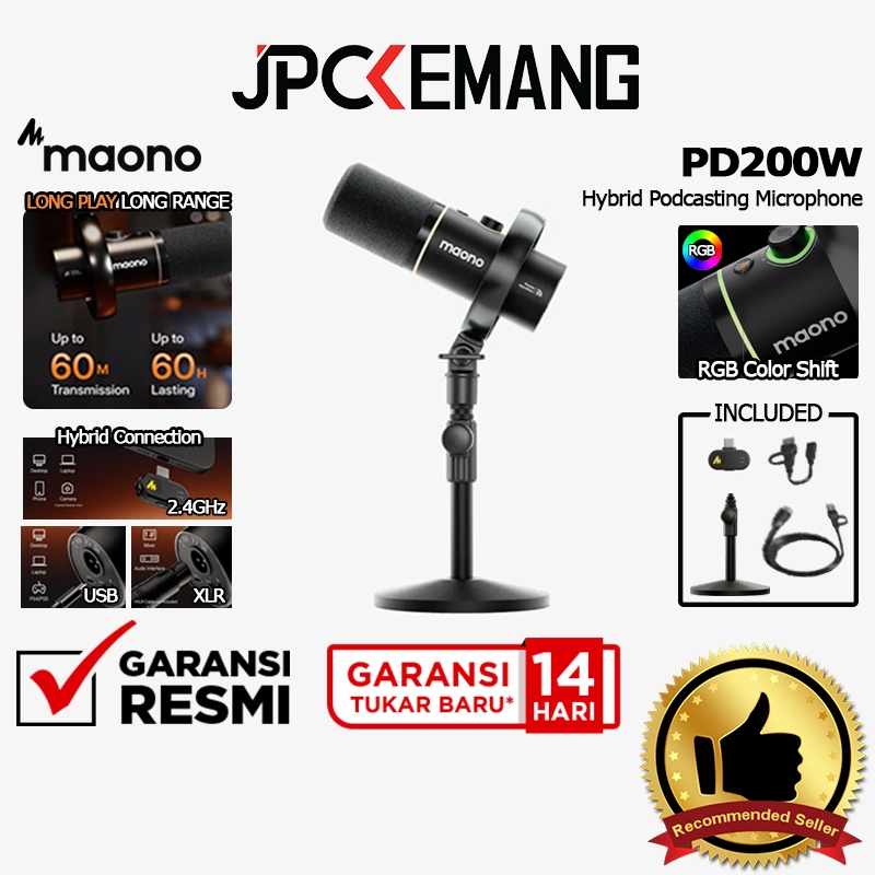 MAONO PD200W Hybrid Wireless Dynamic Microphone for Podcast Maono PD200 W Mic Studio PD200WT PD200 W