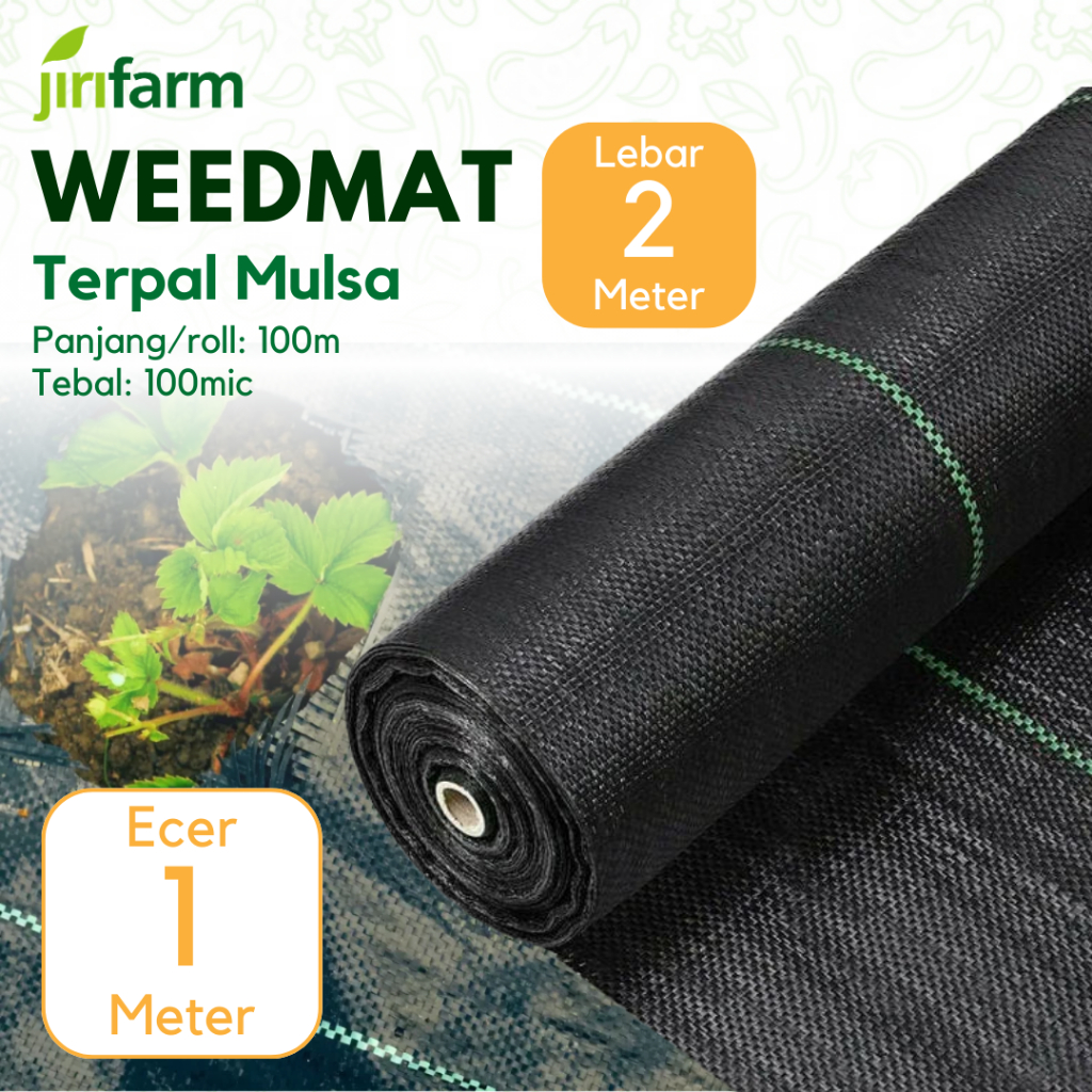 JIRIFARM - Mulsa Weedmat Control Lebar 2 Meter Terpal Green House Meteran Woven Fabric Anti UV Hitam