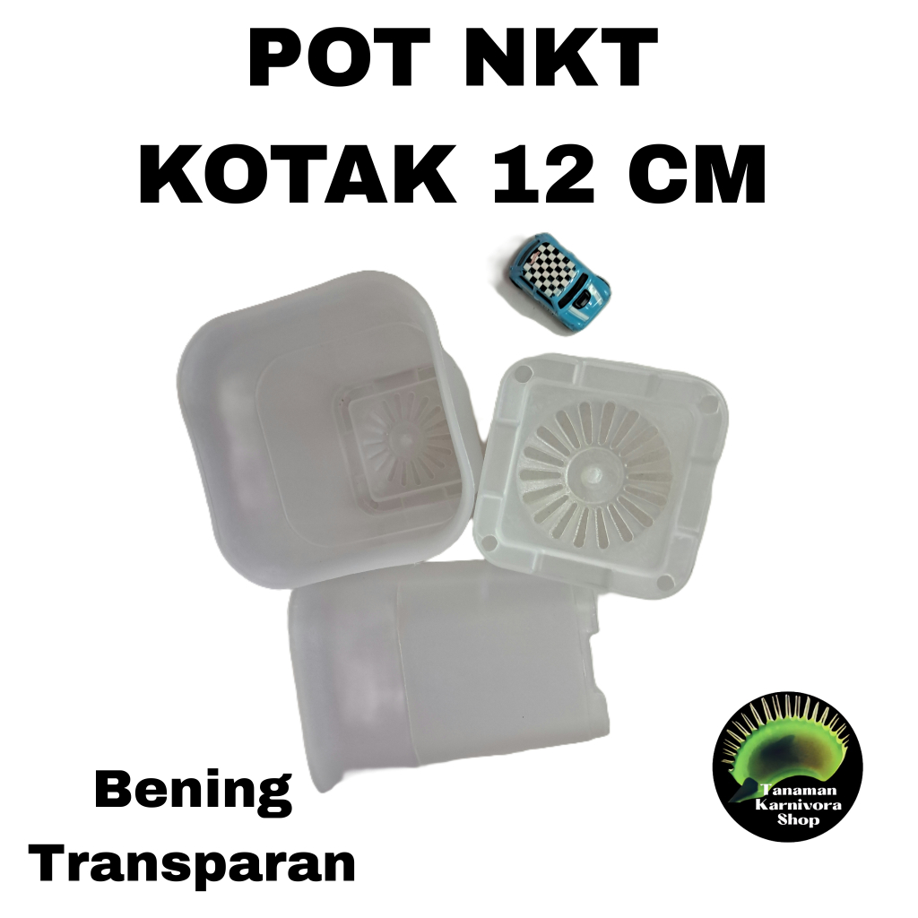 POT BUNGA/POT KOTAK 12 CM/POT NKT JUOSS BENING TRANSPARAN/ POT HIDROPONIK TANAMAN HIAS/ POT TANAMAN 