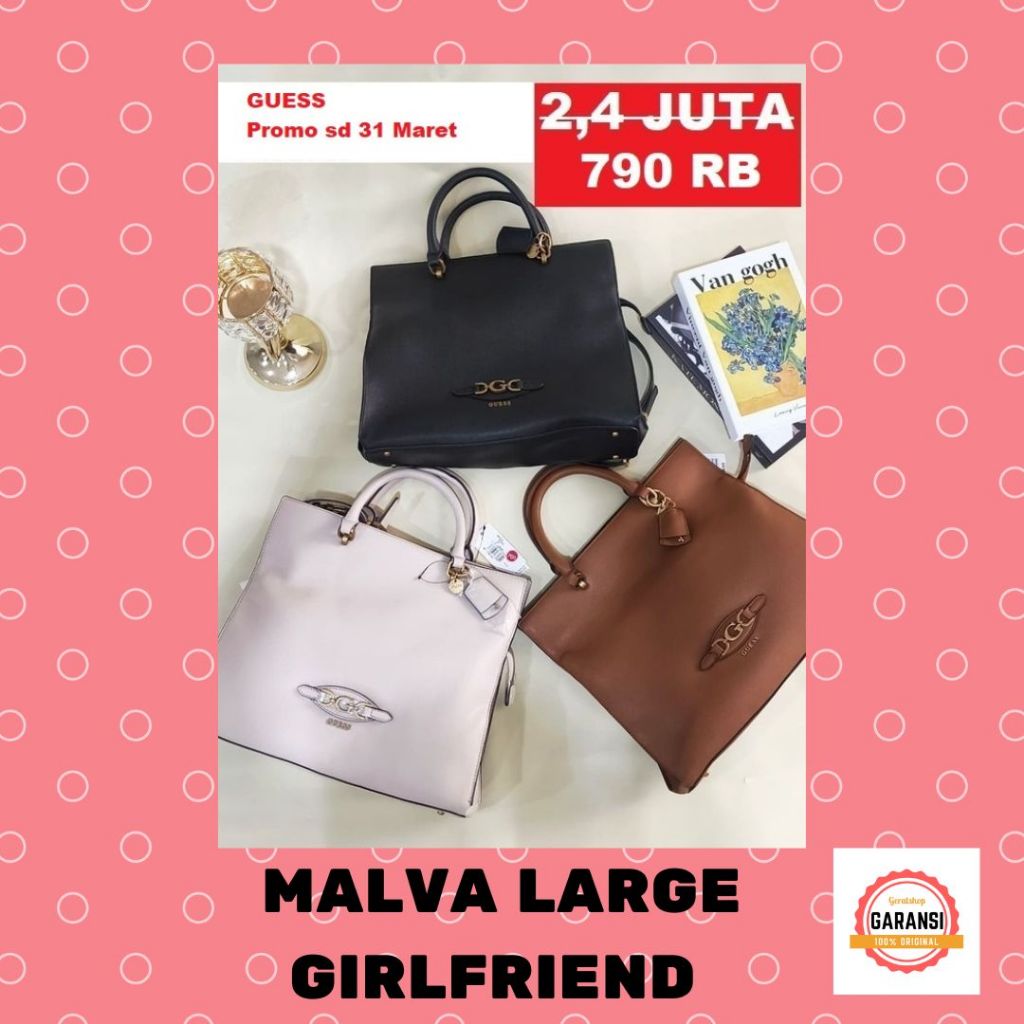 Tas Guess seri MALVA LARGE GIRLFRIEND satchel bag 100% Original Store