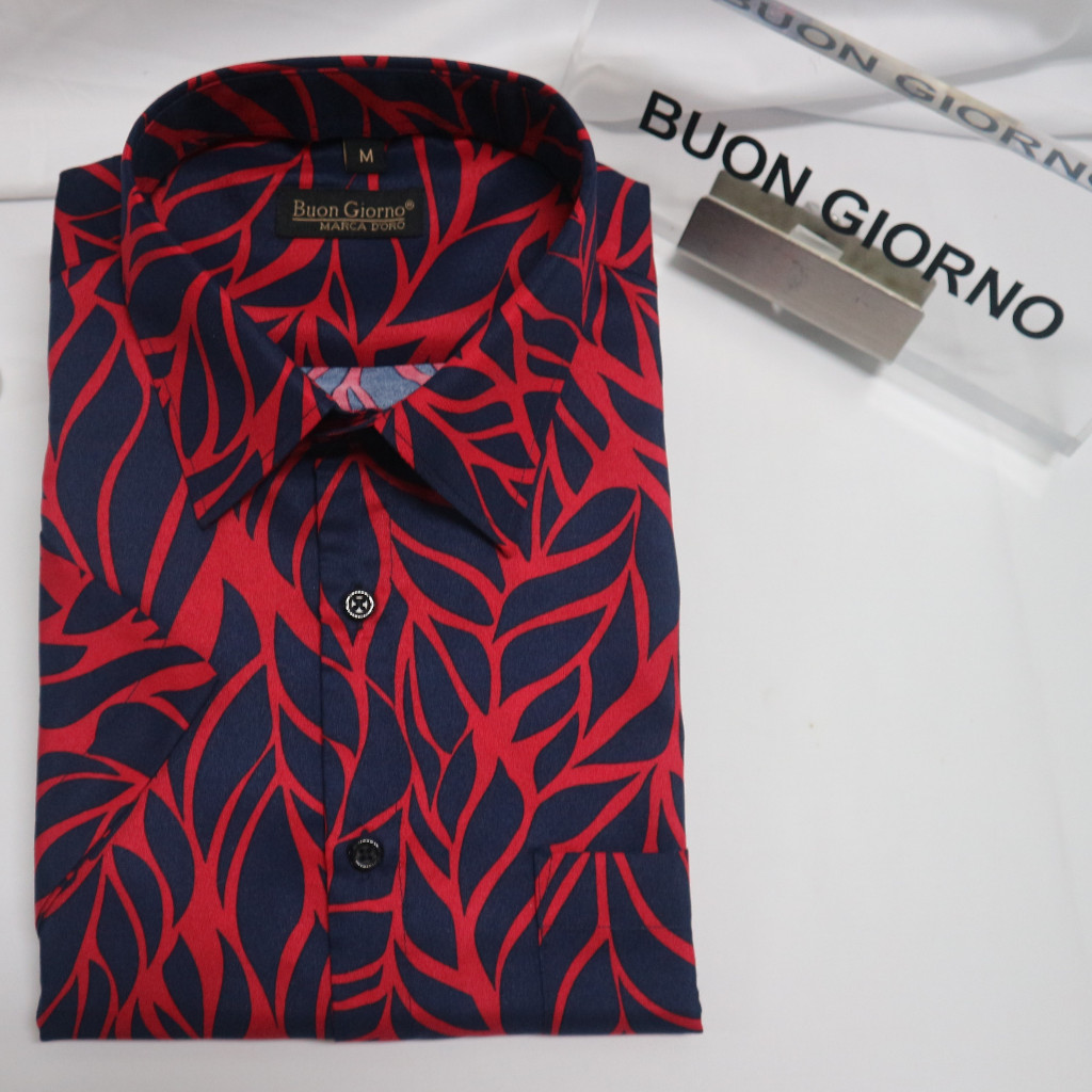 SEMI BATIK Kemeja Printing BUON GIORNO MD 2450 Lengan Pendek Size S - XXL