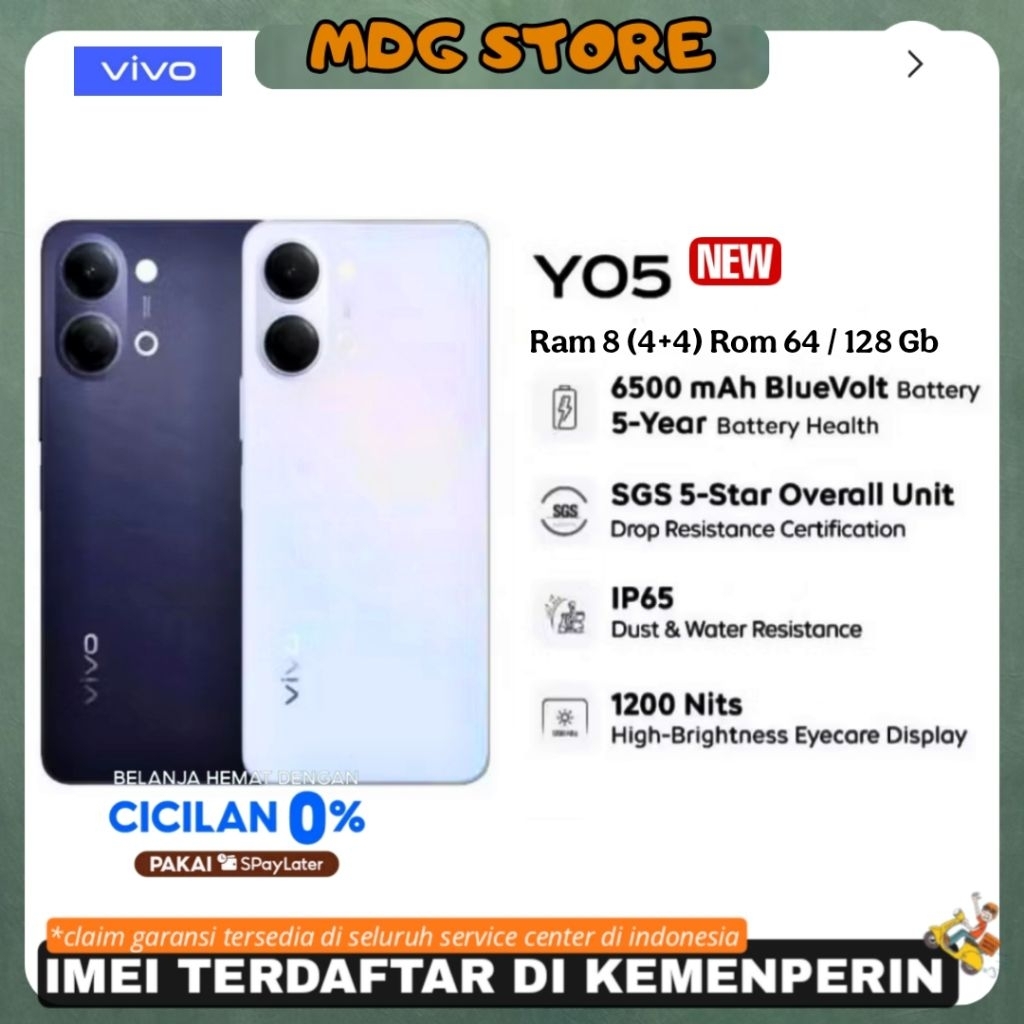 Vivo Y05 2026 RAM Besar Baterai 5000mAh Kamera Jernih Garansi Resmi