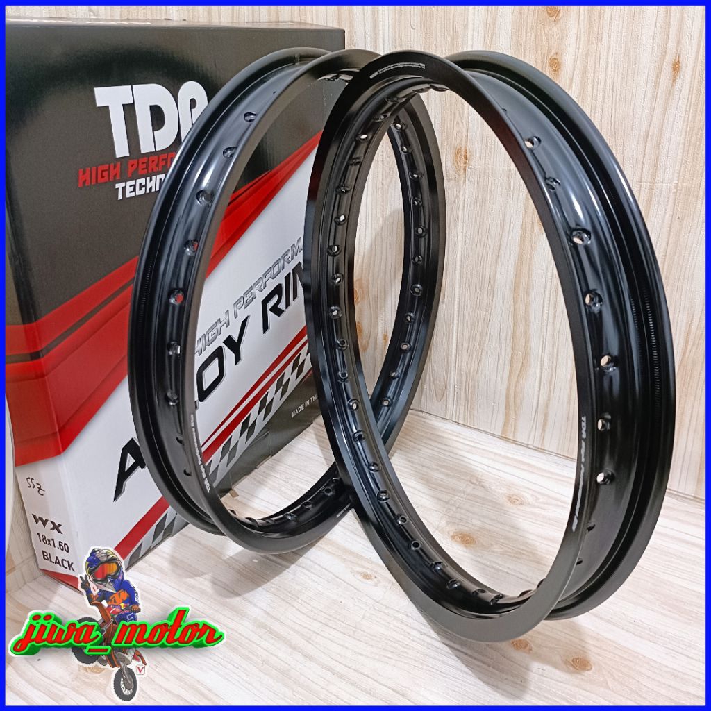 velg ring 18 TDR Racing ukuran 160 185 hitam silver glossy dan doff kulit jeruk