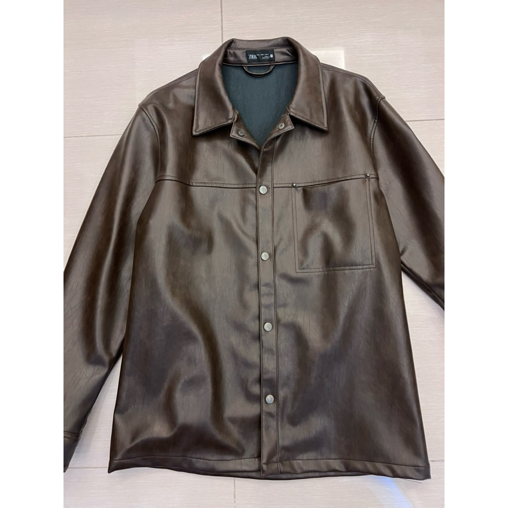 NEW Authentic ZARA Leather Jacket Man size L / Jaket Kulit ZARA MAN (belum pernah dipakai sama sekal