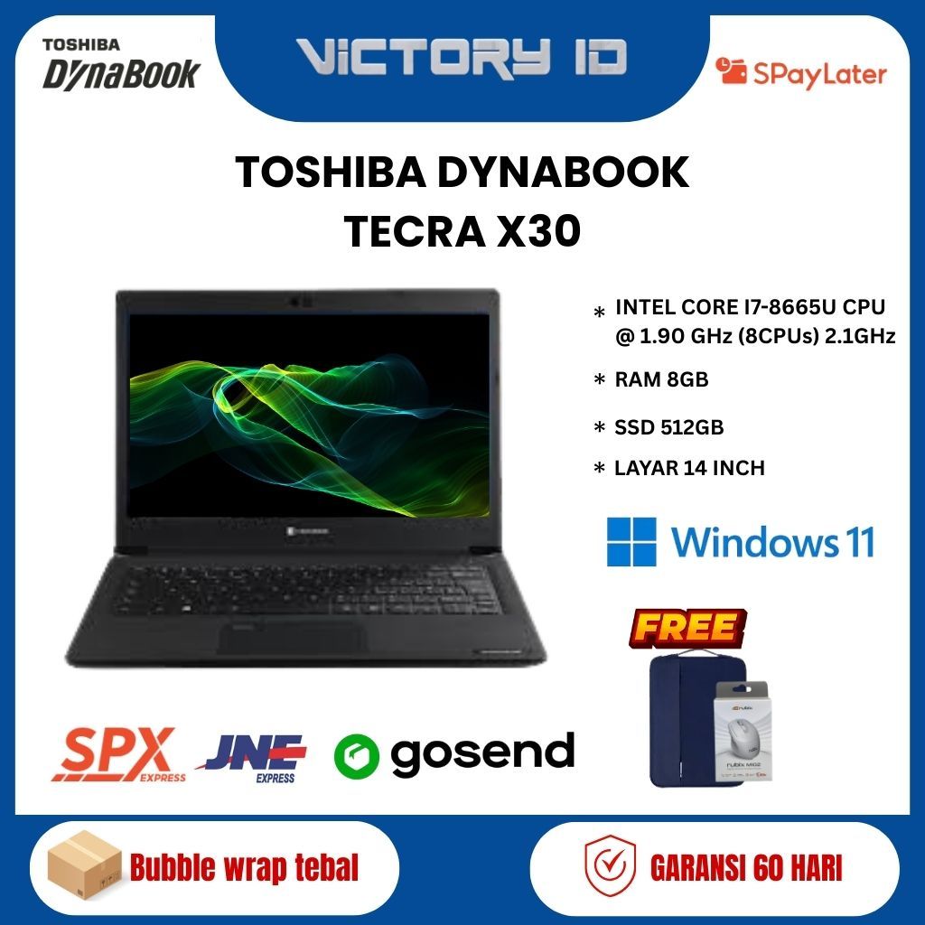 TOSHIBA DYNABOOK TECRA X30 CORE i7 GEN 8 RAM 8 SSD 512 GB