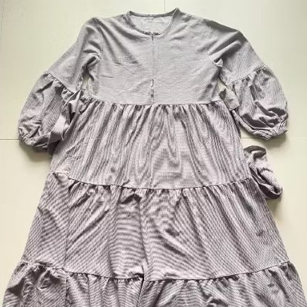 Gamis Anak Pita Abu Layer remaja/wanita