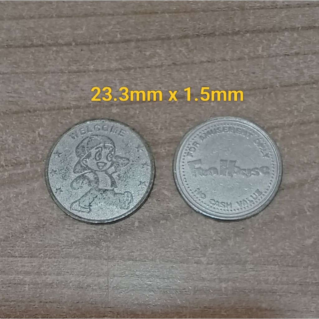 Koin Coin Arcade FUN HOUSE Silver 100pcs/lot - READY STOK