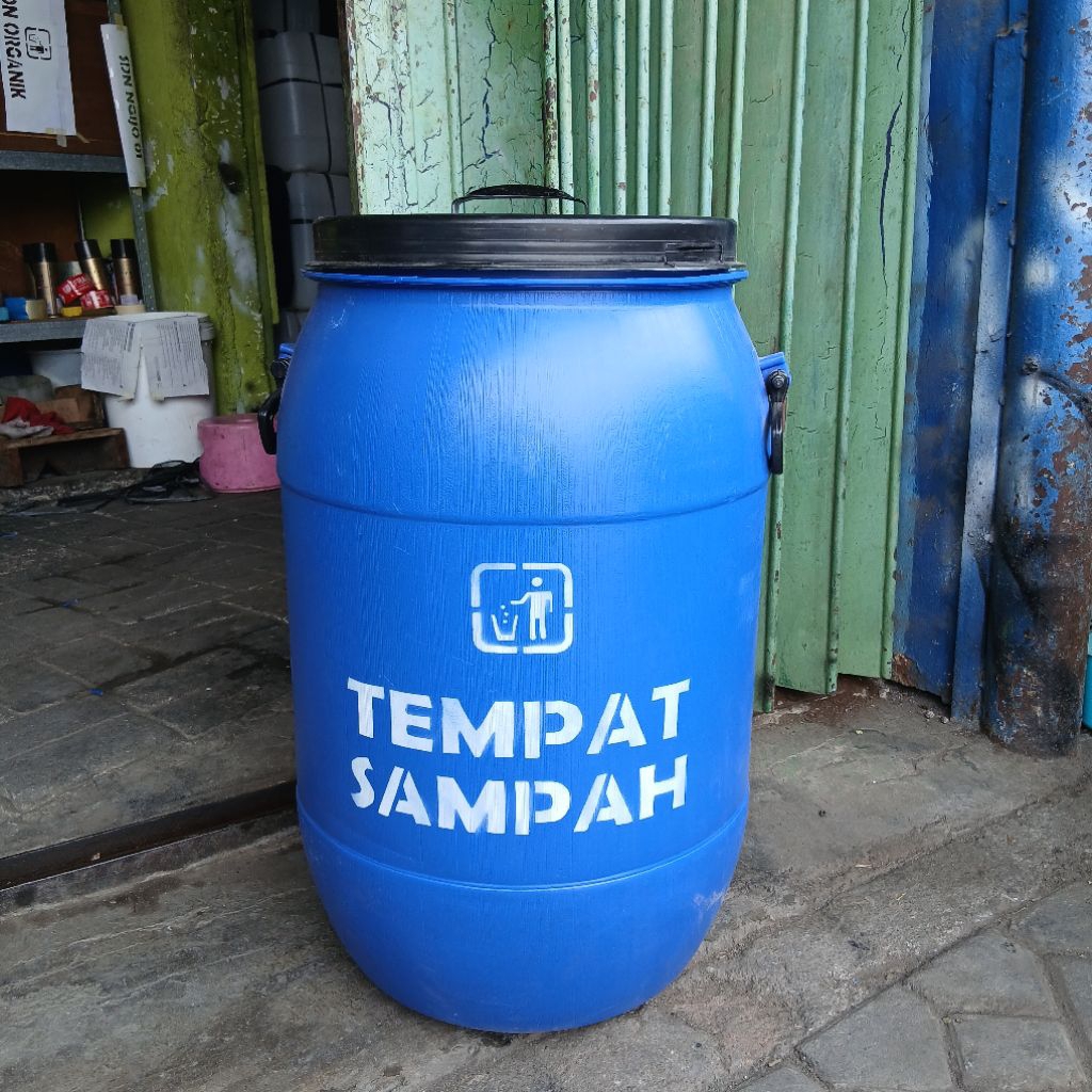 TONG SAMPAH / TEMPAT SAMPAH GENTONG BIRU / GENTONG AIR 80 liter