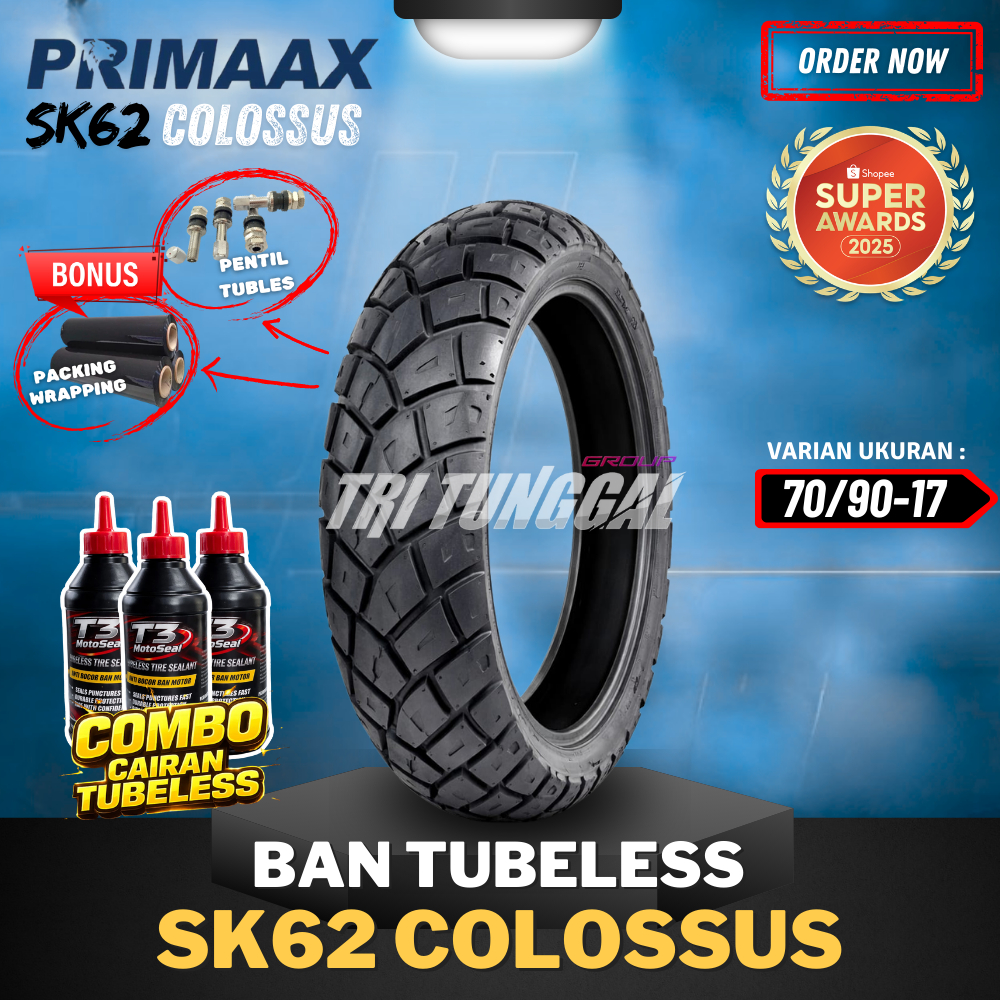 [READY COD] BAN MOTOR RING 17 PRIMAAX SK62 COLOSSUS ( 70/90-17 ) / BAN PRIMAAX SK62 COLOSSUS ON/OFF 