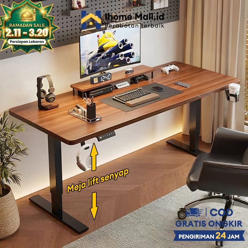 IH Meja Laptop Adjustable Meja Belajar Adjustable Meja Gaming Minimalis Meja Komputer Angkat listrik
