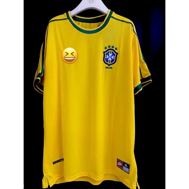 (RETRO) Jersey Bola Brazil Home 1998 World Cup Klasik Premium