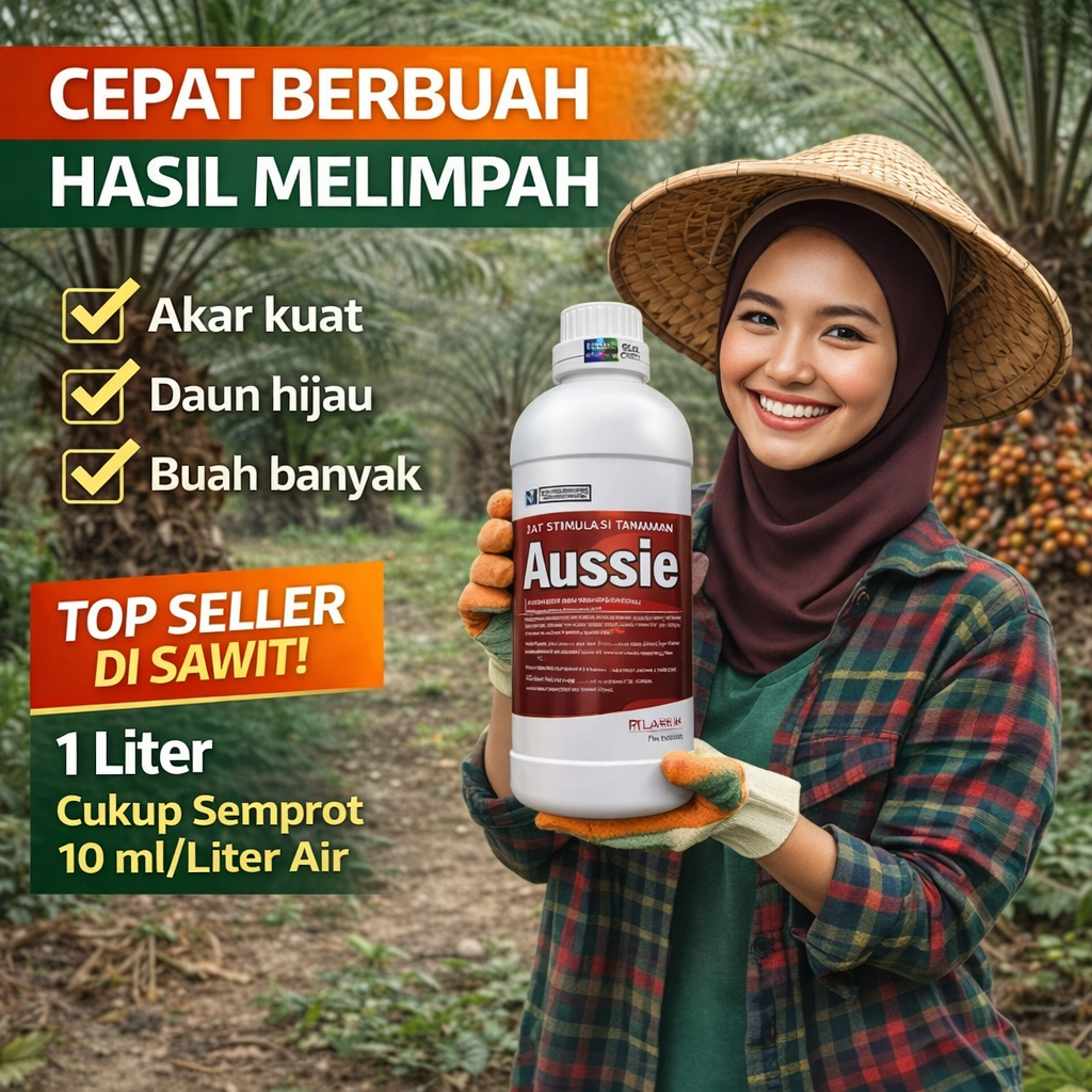 Aussie Pupuk Cair Booster Sawit Premium – Perangsang Buah Cepat, Tandan Lebat, Hasil Panen Maksimal