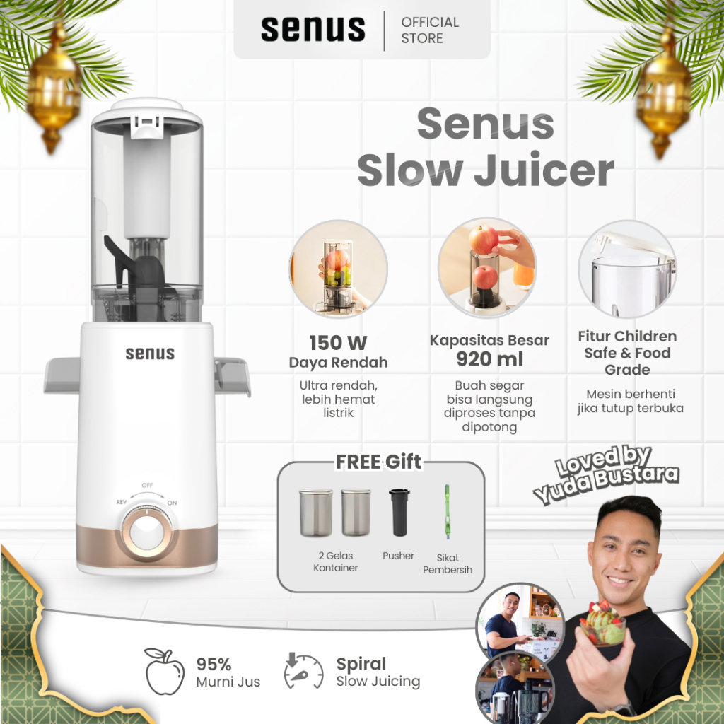 Senus Slow Juicer pengekstrak buah low watt tanpa ampas