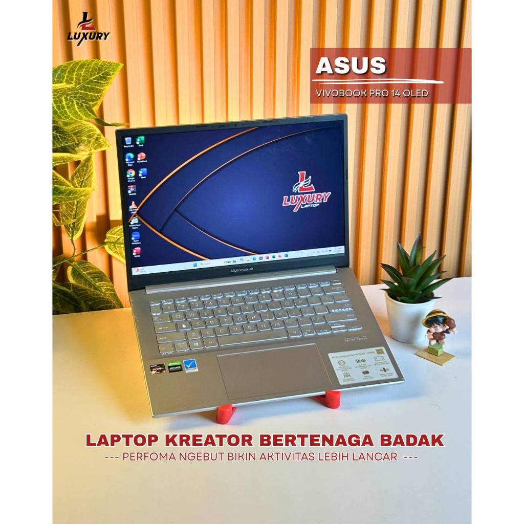 LAPTOP ASUS VIVOBOOK PRO 14 OLED M3401QC AMD RYZEN 7 NVIDIA GEFORCE RTX 3050 RAM 8GB SSD 512GB BACKL