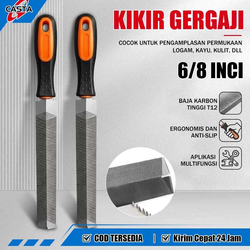 CASTA Alat Pengasah Mata Gergaji Kikir Baja 6 8 Inch Kikir Besi Manual Sharpener File Tool Gagang An