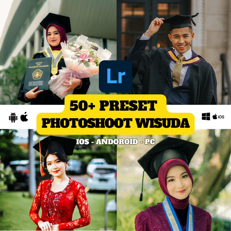 50 Preset Lightroom Photoshoot Wisuda - Iphone/Android/PC/iOS
