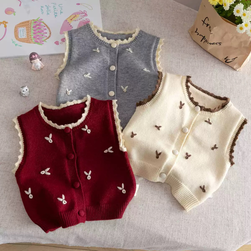 ATASAN VEST RAJUT ANAK PREMIUM - LUNA VEST - Rompi Knit Premium - Rompi Rajut Anak Perempuan Laki La