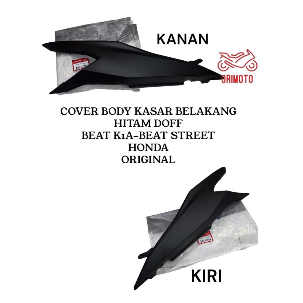 Orimoto- COVER BODY KASAR BELAKANG KANAN KIRI HITAM DOFF BEAT K1A STREET HONDA 83600-K1A-N00MGB 8350
