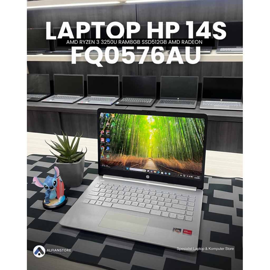 LAPTOP HP 14S FQ0576AU AMD RYZEN 3 3250U RAM8GB SSD512GB