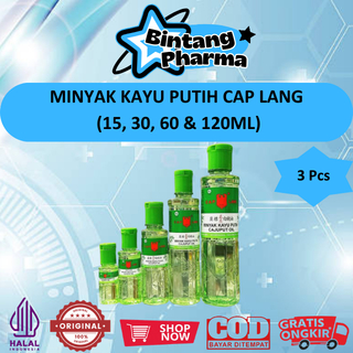 [GROSIR] MINYAK KAYU PUTIH (CAP LANG 15, 30, 60 & 120ML) ISI 3 BOTOL - MEREDAKAN MASUK ANGIN