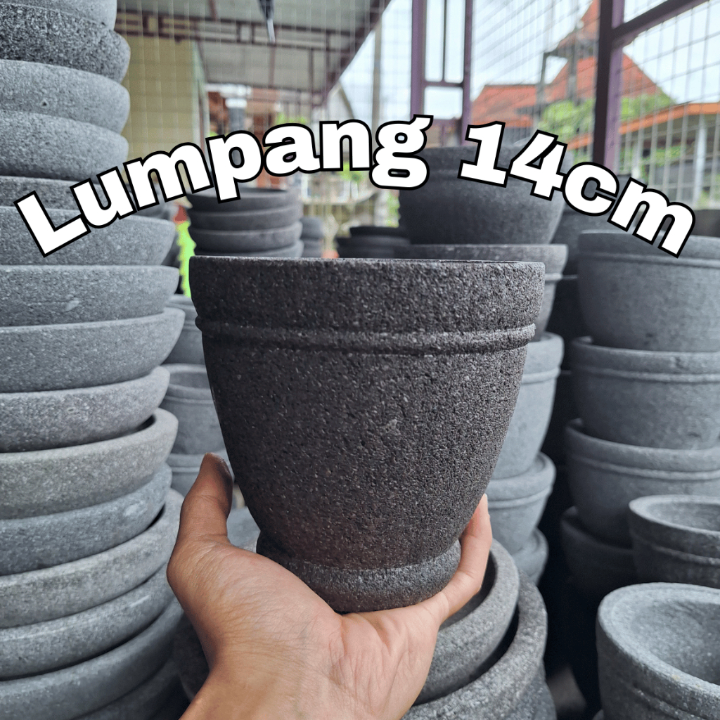 Lumpang Batu Merapi 14cm Asli Pengrajin Magelang | Lesung Batu Penumbuk Bumbu Dapur Batu Alam