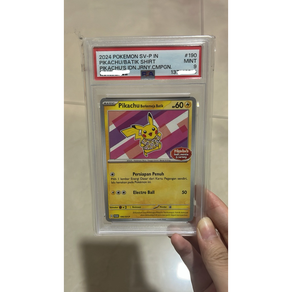 Pokemon Pikachu Batik Pink PSA 9