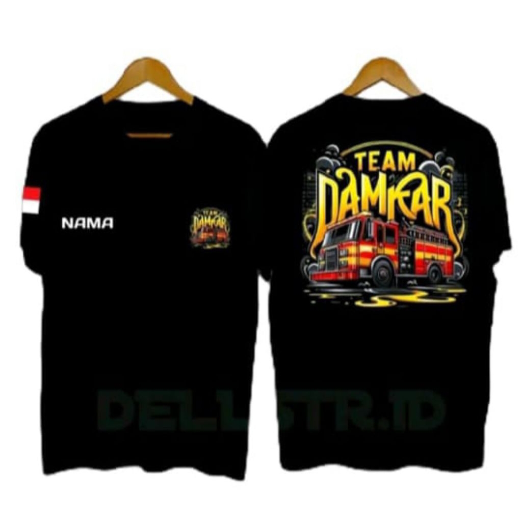 Kaos Distro Team Damkar T-shirt Unisex Pria Wanita