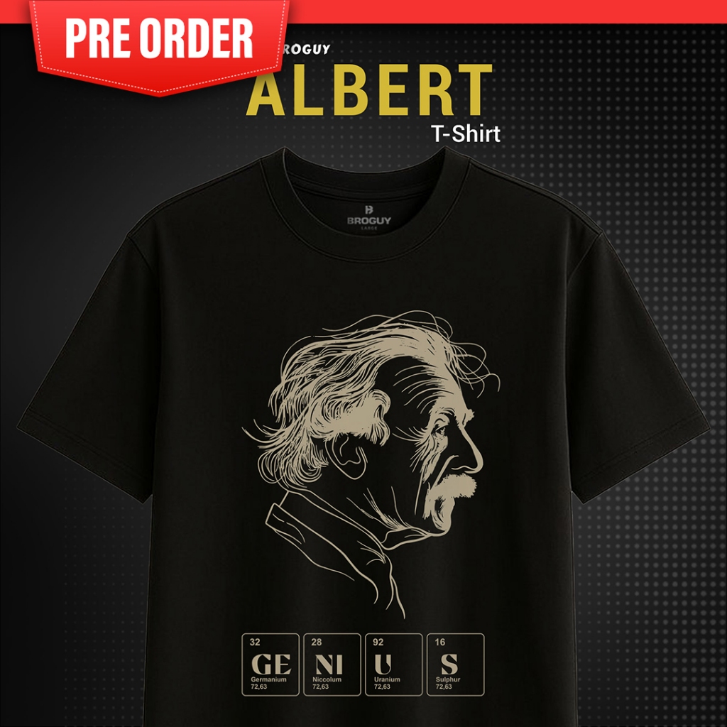 [ PRE ORDER ] BROGUY Kaos Pria Genius Tee 230 GSM Tebal dan Premium