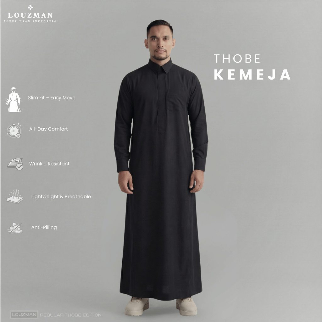 Louzman Thobe Kemeja / Tub / Gamis / Jubah Slimfit Dewasa